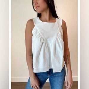 Miou Muse Cleo Shirred Detail Blouse in white size Small